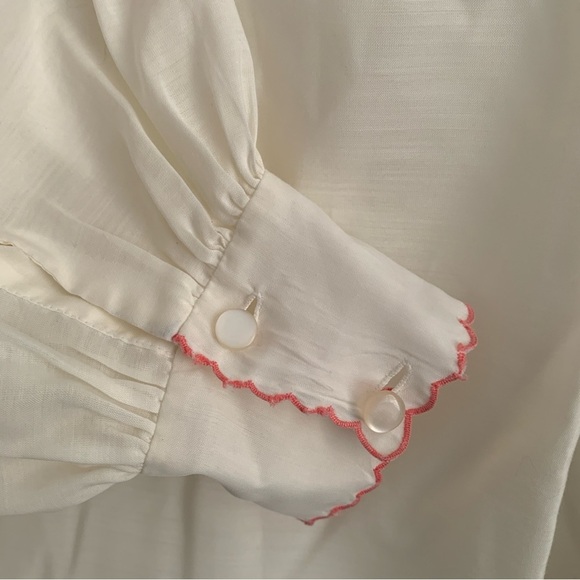 Vintage Cream Embroidered Blouse - Picture 5 of 7